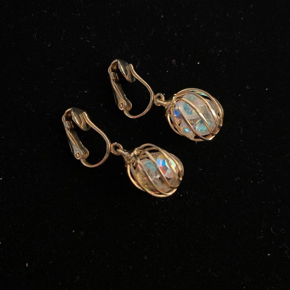 Vintage Disco Diamond Studio 54 Clip-on Earrings